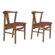 Paire de chaises de salle à manger danoises, bois de chêne massif, laine d'ameublement Années 1960