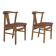 Paire de chaises de salle à manger danoises, bois de chêne massif, laine d'ameublement Années 1960