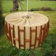 Jute and vintage wood pendant lamp