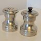 Vintage silver metal table salt shaker and pepper shaker Italy Raimond