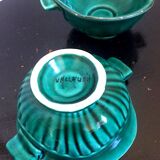 Pair of enamelled ceramic Vallauris cups