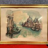Lithographie de Pradel figurant une vue de Venise