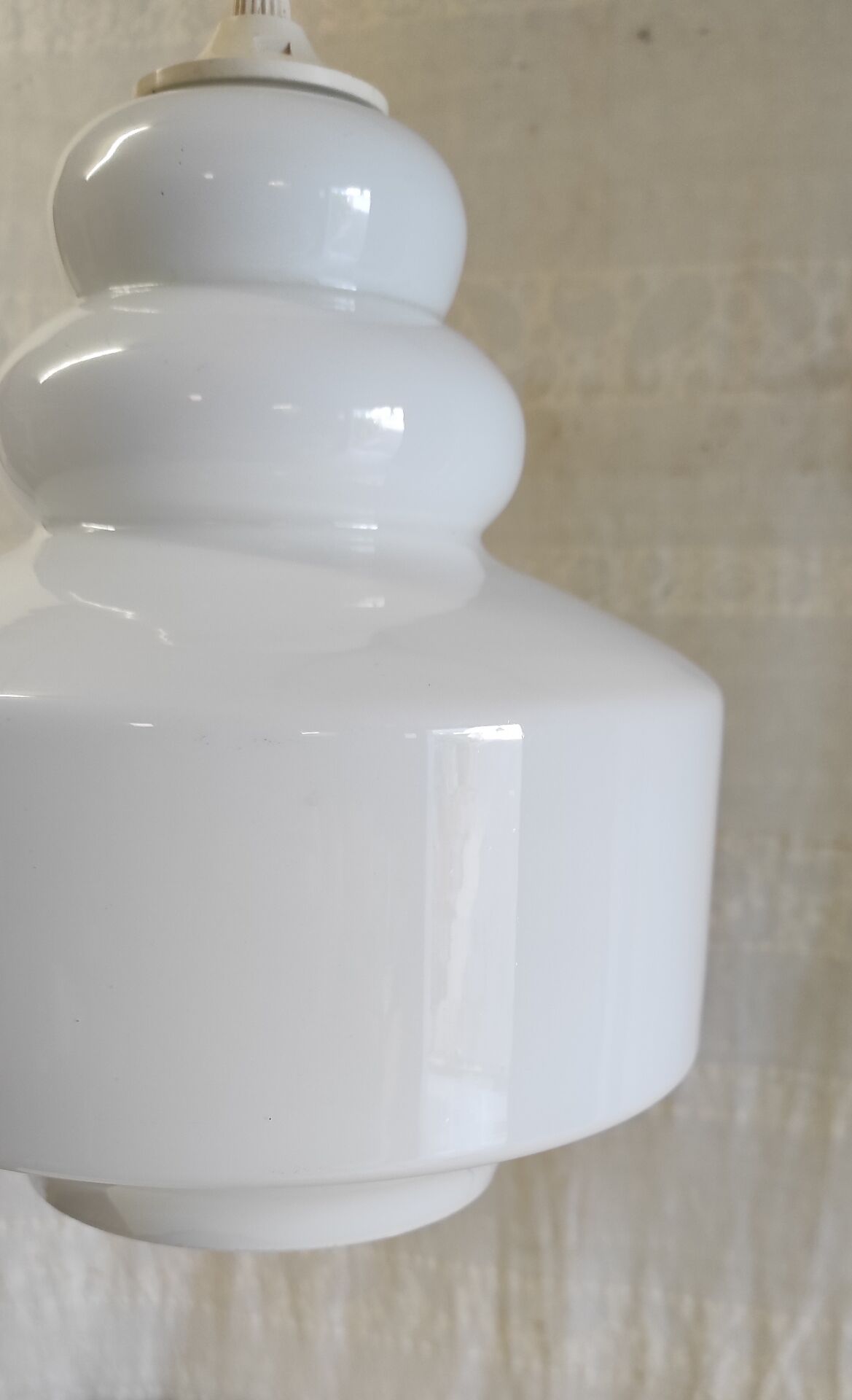 Scandinavian style suspension lampshade in opaline - mid 20th century.