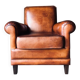 Fauteuil Club vintage en cuir « cognac »