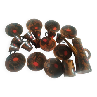 Ceramic coffee service Quimper Quercy