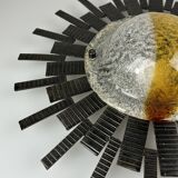 60s 70s Brutalist wall lamp wall light iron & glass by Honsel Leuchten