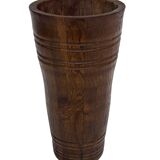 Vintage umbrella stand - holder oak basket storage design 60's minimalist