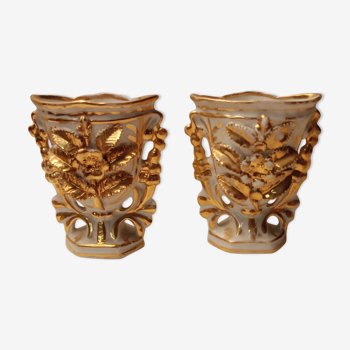 Pair of porcelain vases of bets at the end of 19th