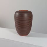 Ceramic vase decorated with vintage sgraffito by Rudi Stahl.