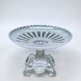 Art Nouveau fruit bowl in glass and metal Art Nouveau compote dish