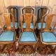6 chaises époque Art Déco Skaï vert