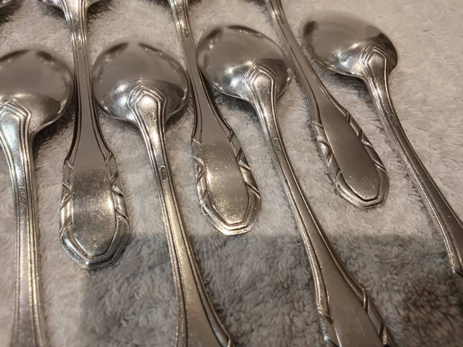 10 cuillères à café en métal argenté orfèvre SFAM style art deco