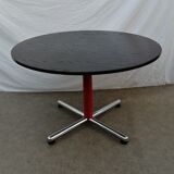 Foot table in chrome cross Souvignet design, made in France 1980