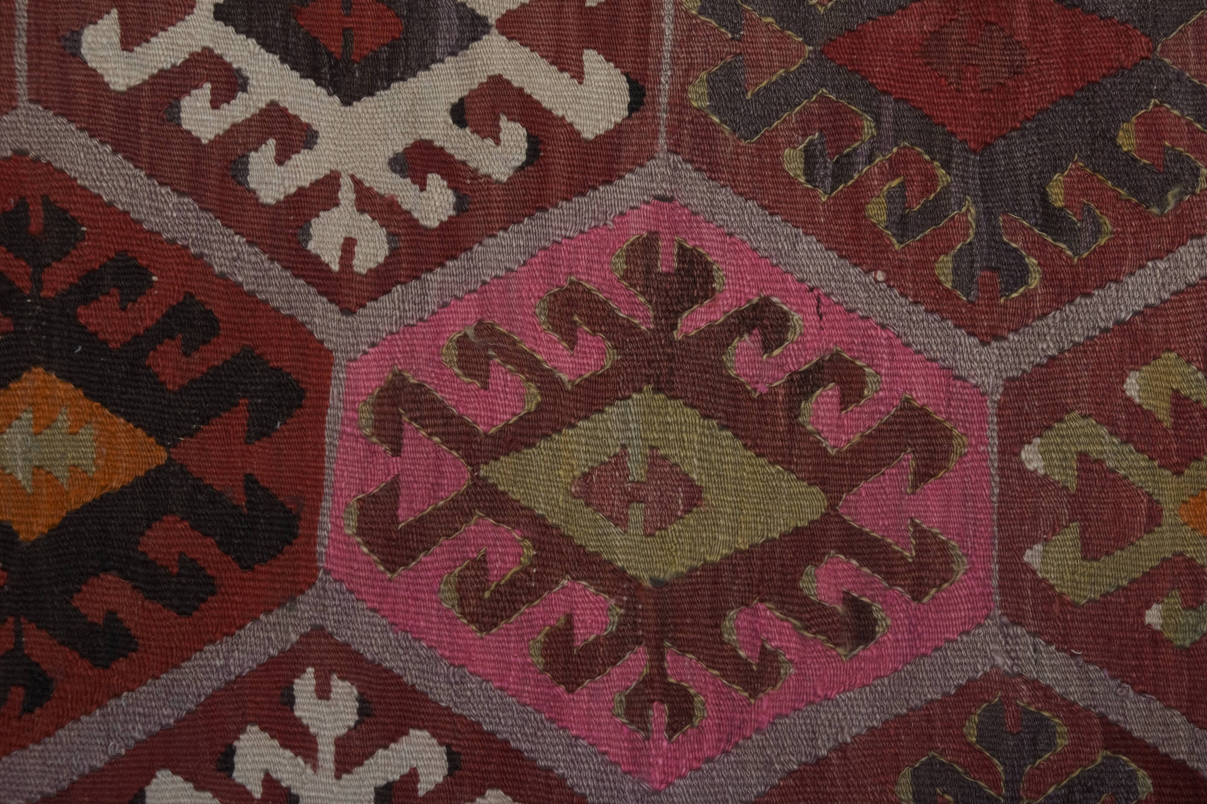 Vintage Turkish rug from Oushak, hand-woven 115x375 cm
