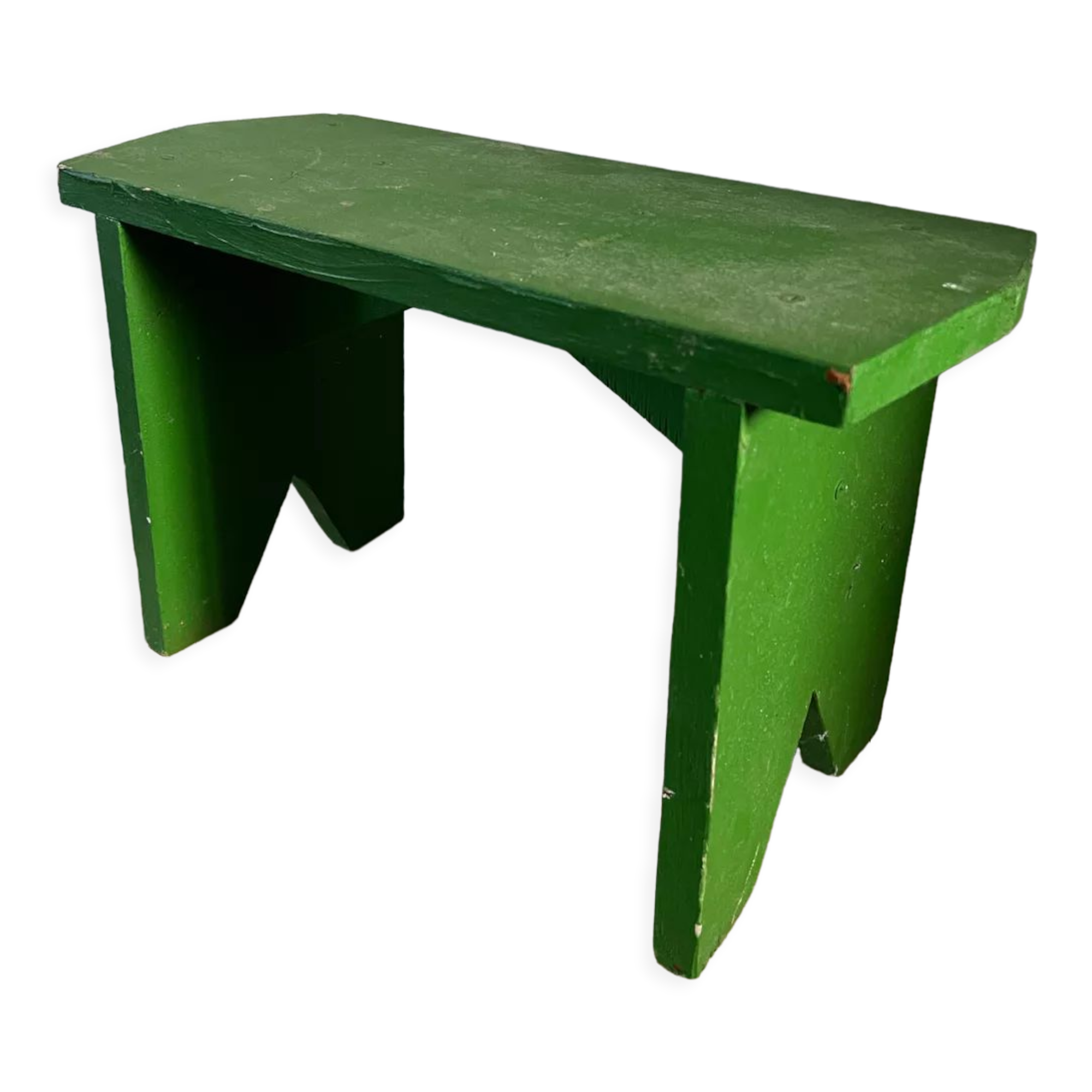 Green wood bench stool