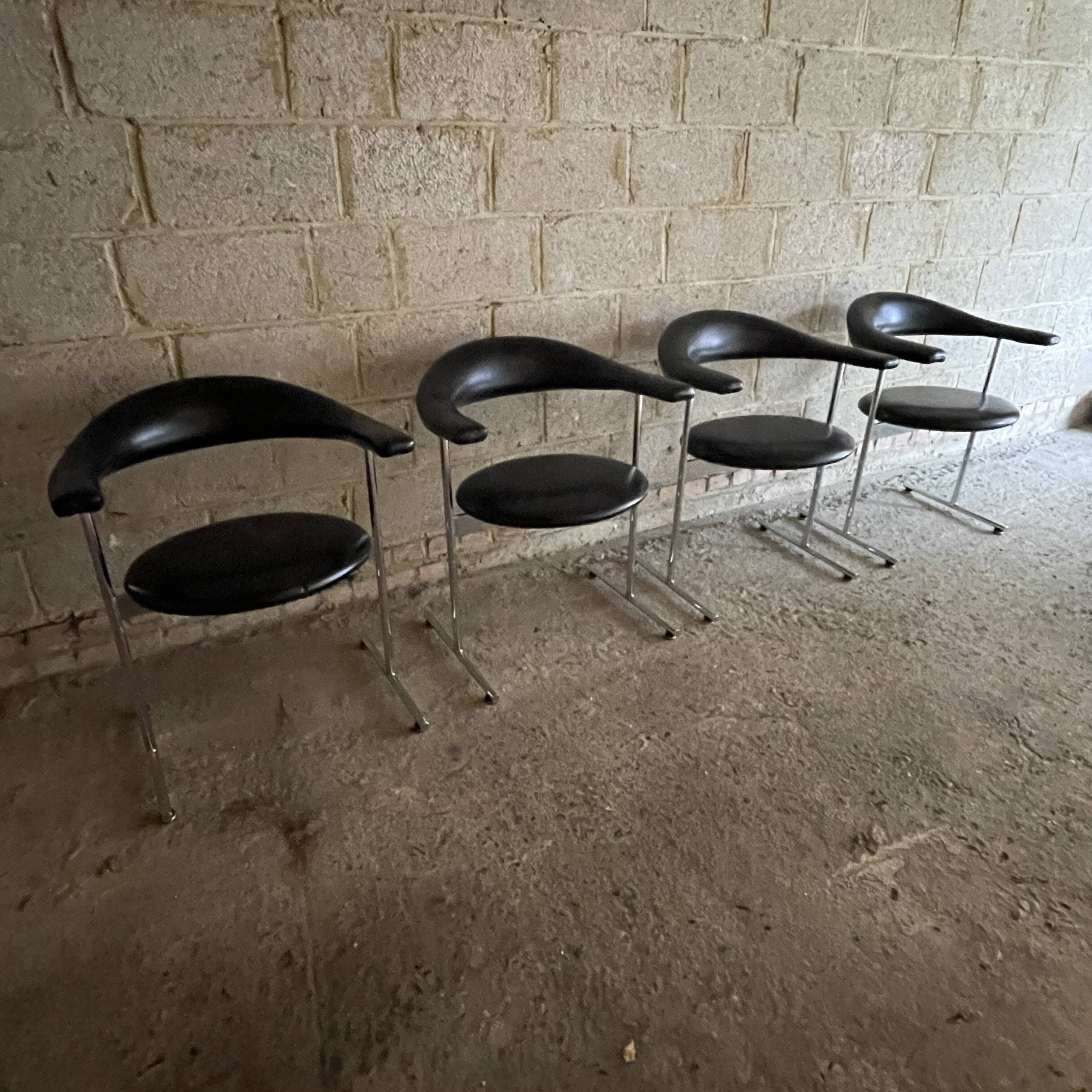 Set of 4 "Airport Model 037" chairs by Geoffrey Harcourt for Hans Kaufeld, 1960s