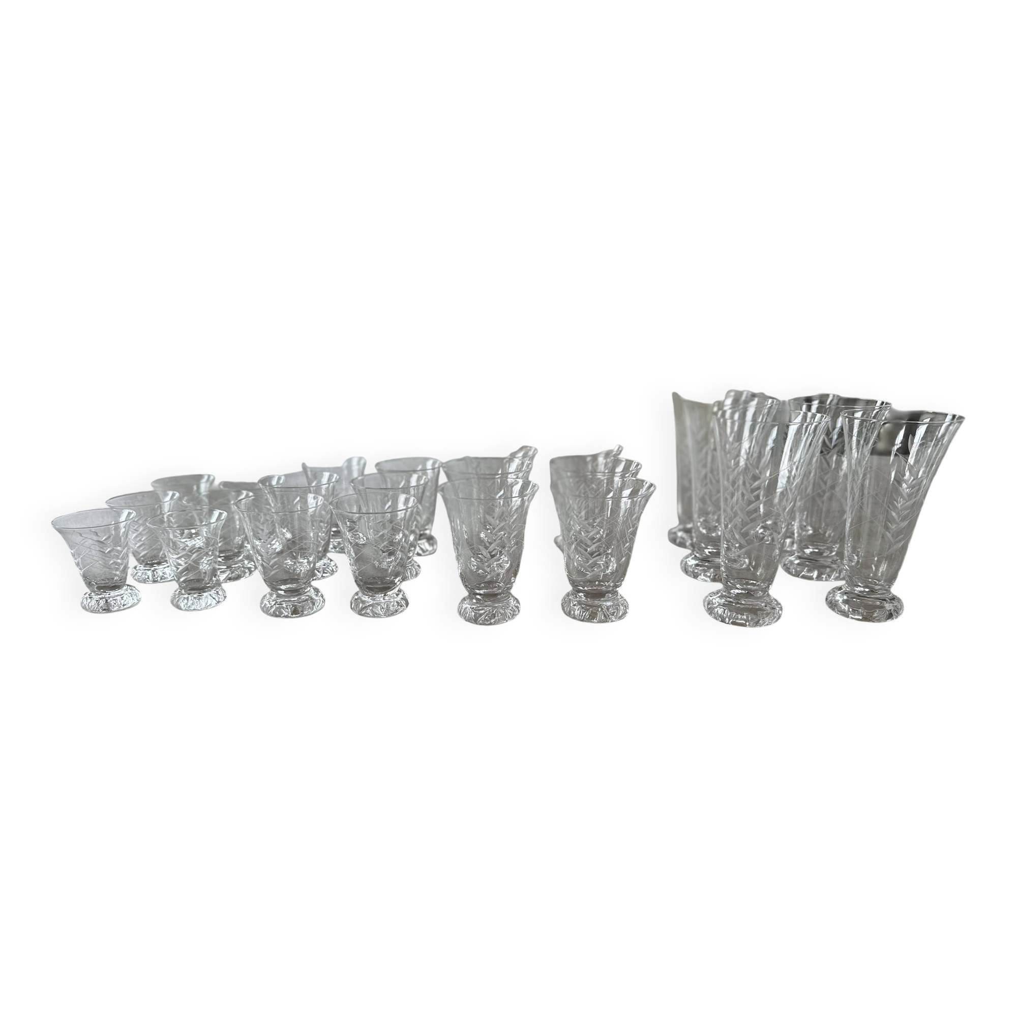 DAUM crystal glass set, KIM EPIS collection - 1950s