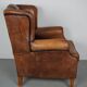 Fauteuil hollandais vintage en cuir cognac