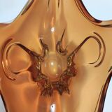 Rusty Orange Sommerso Murano Glass Bowl / Centerpiece, Italy