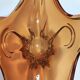 Rusty Orange Sommerso Murano Glass Bowl / Centerpiece, Italy