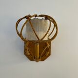 Vintage rattan wall lamp