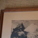 Engraving by Henry Bodart (1874-1940) under a glass frame