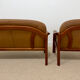 Vintage living room set – 2-seater sofa & cognac leather armchair