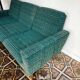Mid-century sofa, three-seater in turquoise shade
