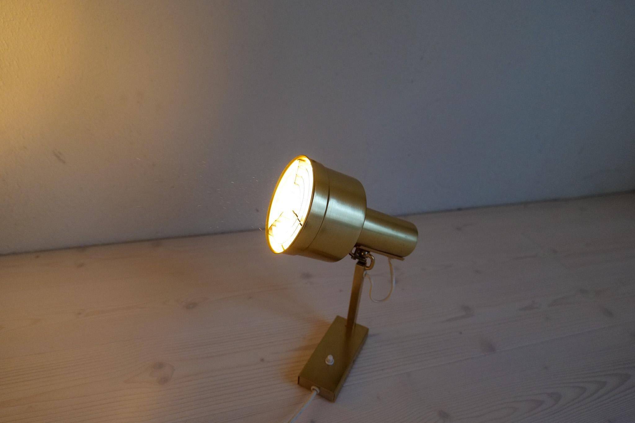 Mid-Century Modern Set of 3 Brass Wall Sconces by Sundstedt Sweden