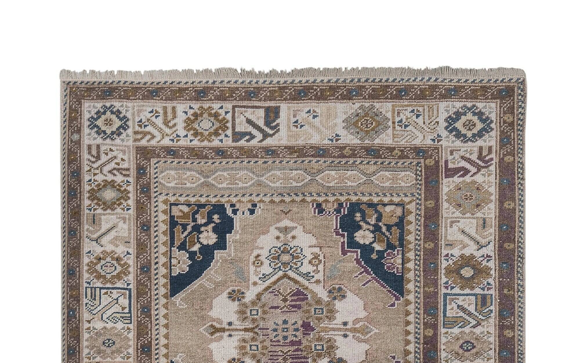 Tapis Oushak turc vintage 91x156 cm