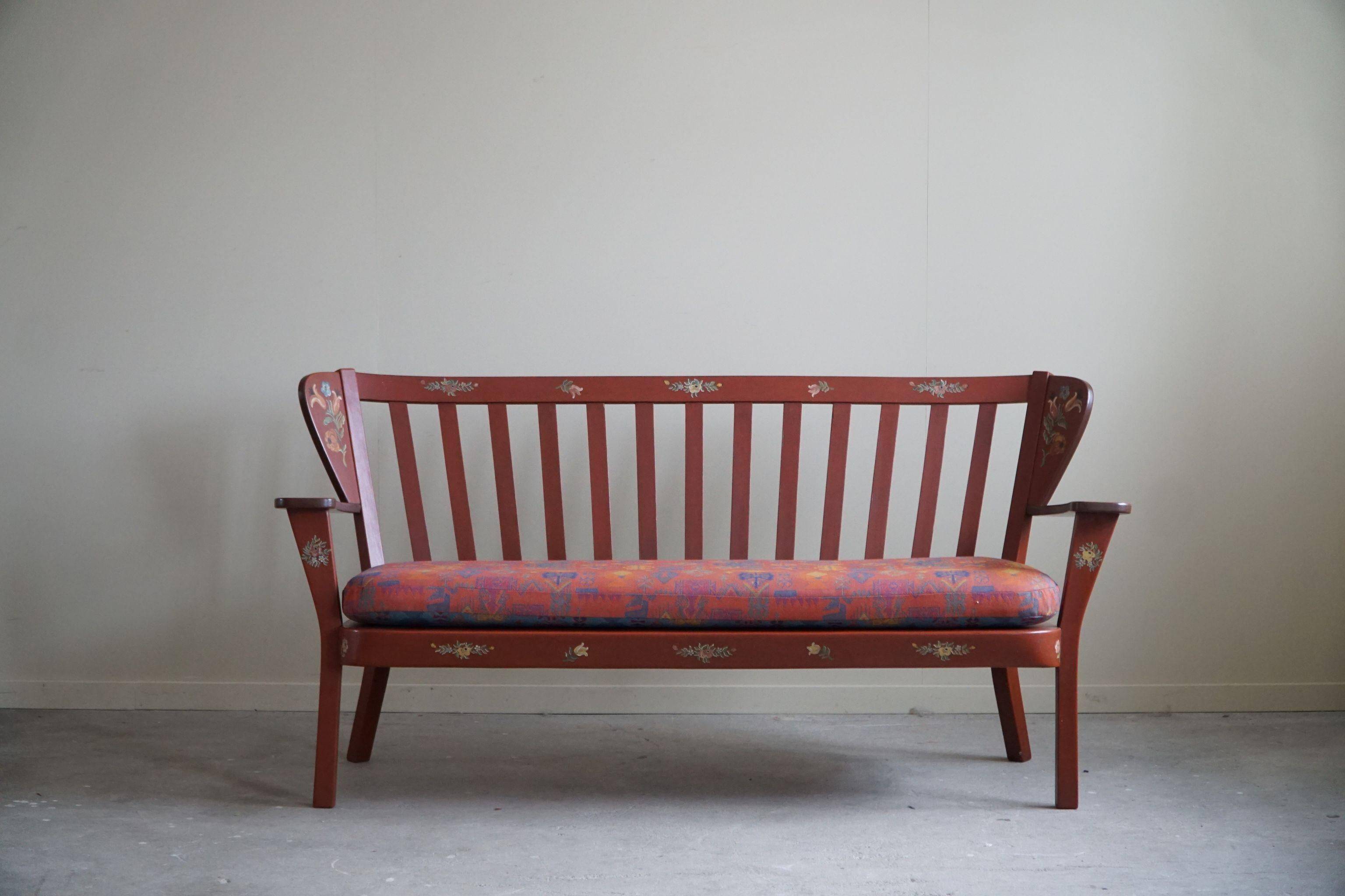 Fritz Hansen, "Canada" Model, 3-Seater Sofa painted Almue, Danish Modern, 1939