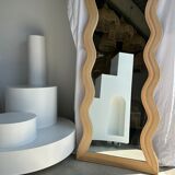 Zigzag rattan foot mirror H:182cm