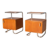 Pair of Chromed Nightstands, Vichr & spol, 1950s, Czechoslovakia