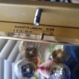 Geometric smoke topaz glass wall lamp, Glashütte Limburg, 80s