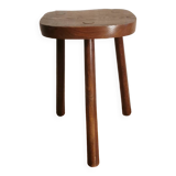 Old wooden tripod bench stool milking shepherd’s bench