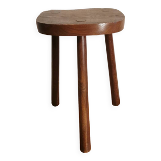 Old wooden tripod bench stool milking shepherd’s bench