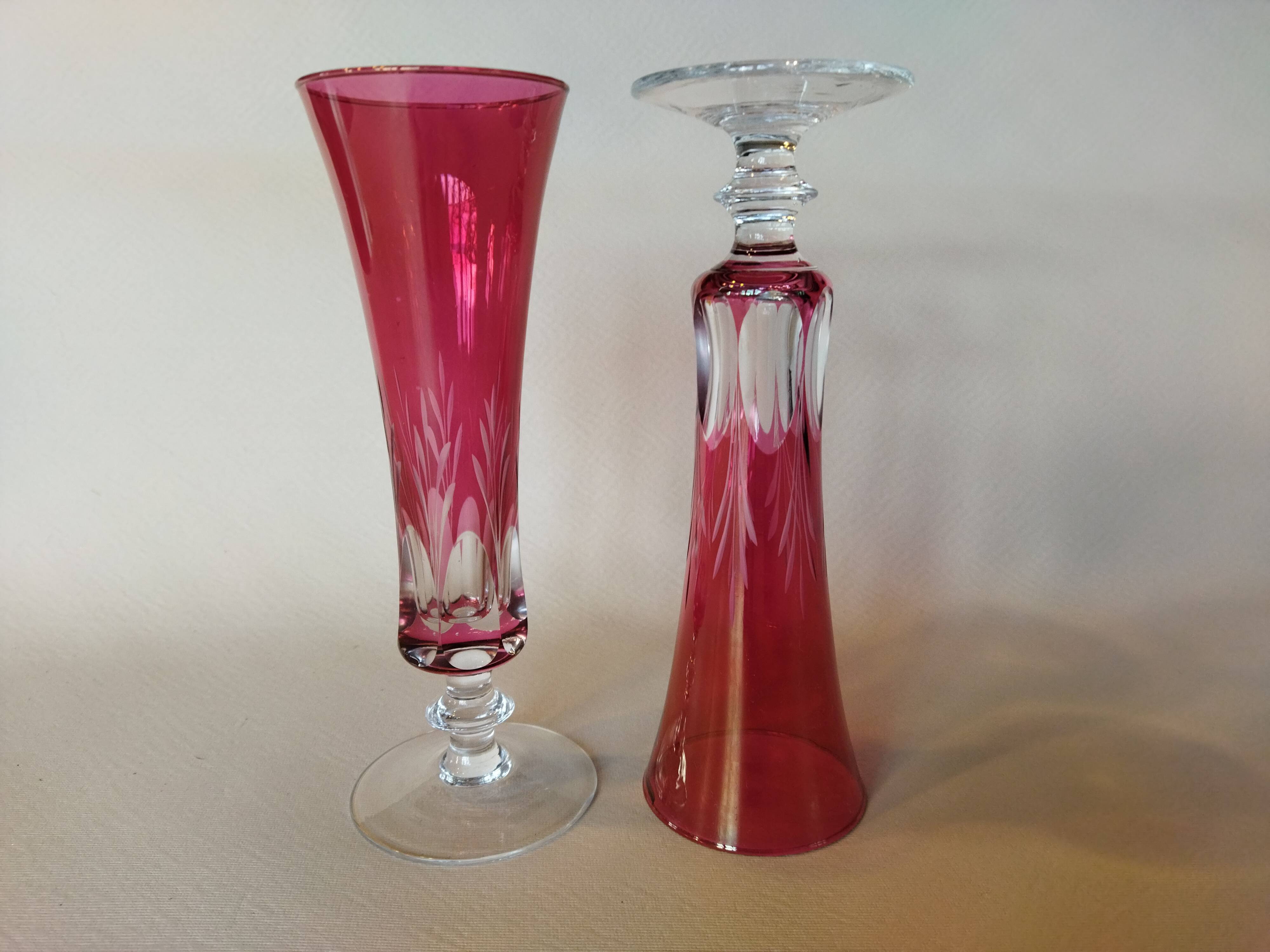 6 vintage champagne flutes