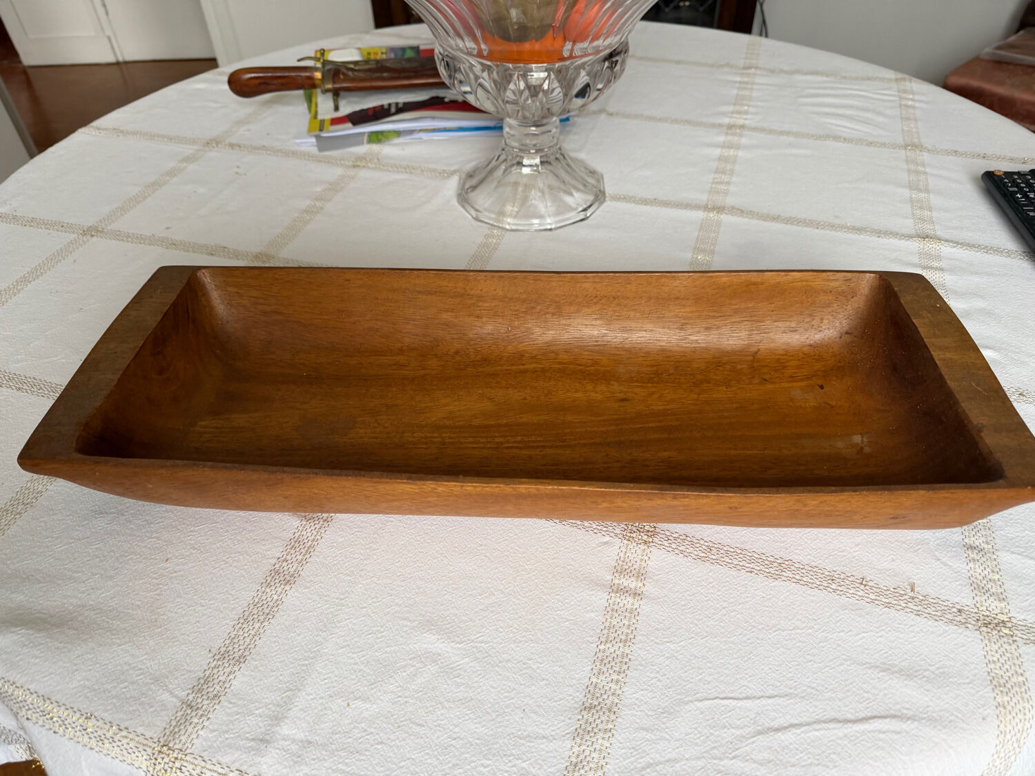 Large rectangular wooden tray