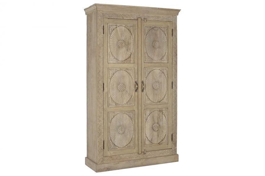 Armoire mangue 125x43x214 sculpture naturel