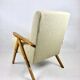 Fauteuil vintage beige boucle oak modèle b-310, années 1970