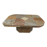 Brutalist slate stone coffee table, 1980s