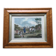 Old watercolour of a hunting scene in its original frame.