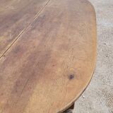 Oval Burgundy Farm Table in solid oak 19th
