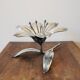 Vintage ashtray flower in silver metal