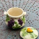 Slurry pattern pears and vintage glazed ceramic grape