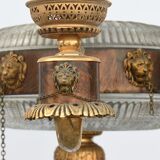 Golden bronze and glass chandelier