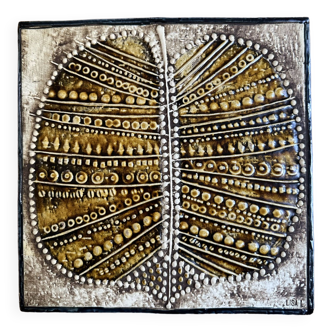 Lisa larson gustavsberg sweden - ceramic plate "blad" (leaf) unik collection 1961