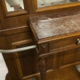 Napoleon III wardrobe in walnut, late 19th century, 3 mirrors, marble.