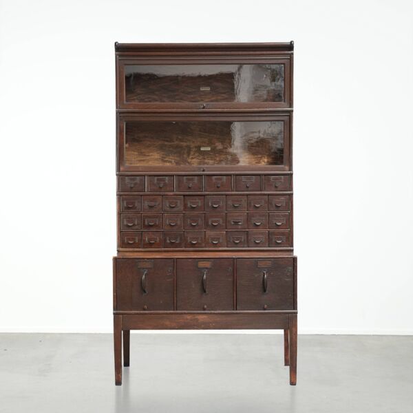 Cabinet notarial/de bureau/de pharmacie modulaire Globe Wernicke d'origine du 19ème siècle