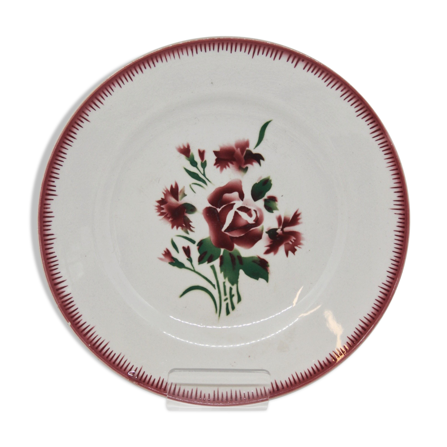 Dessert plate bouquet fleuri Digoin